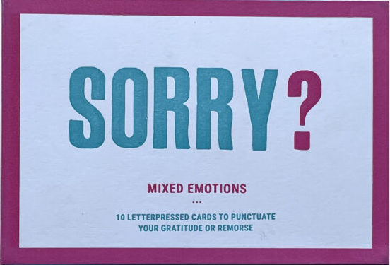 Sorry? Thanks! Mixed Emotions card box cover