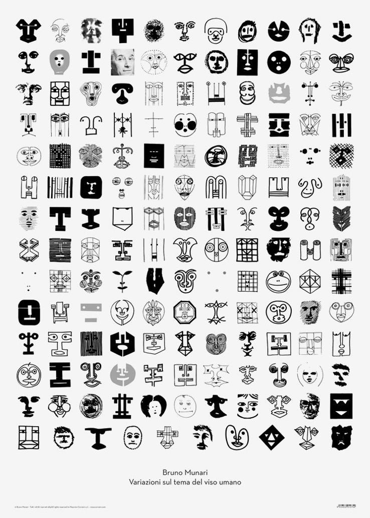 Bruno Munari: Variations on the Theme of the Human Face (poster) cover