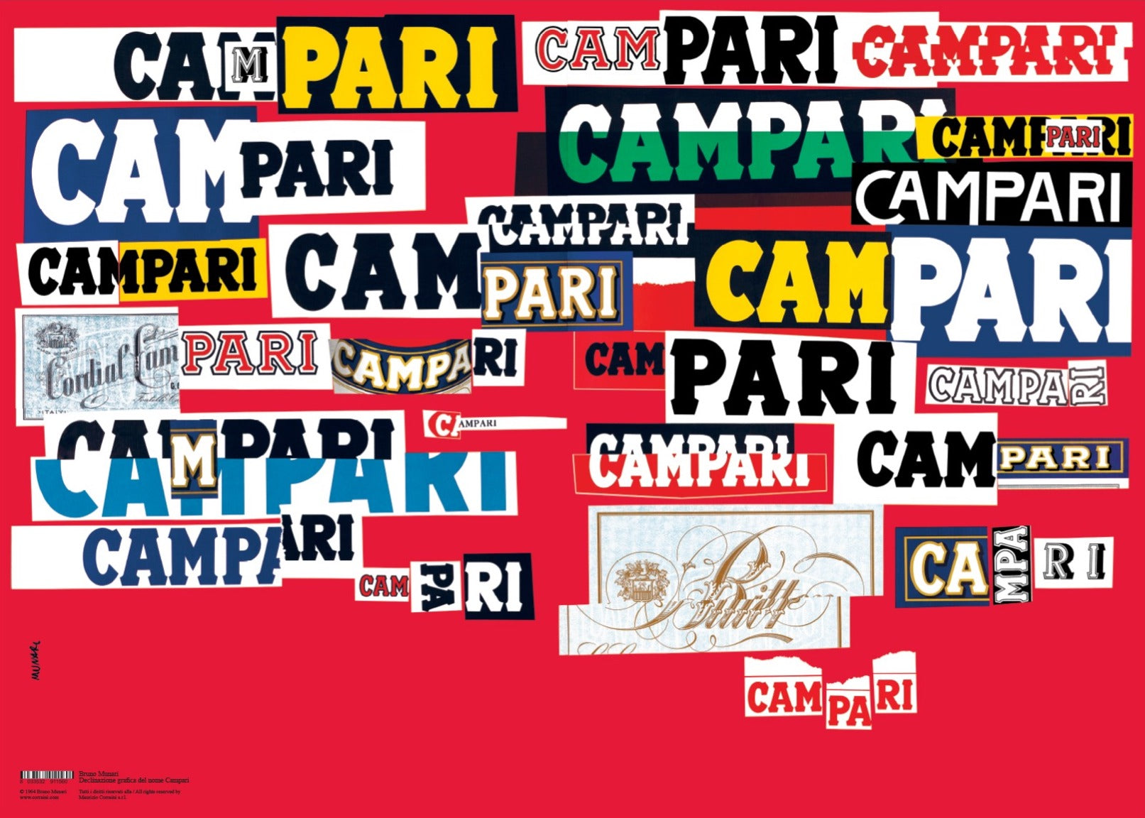 Bruno Munari: Graphic declination of the name Campari, 1964 (poster) cover