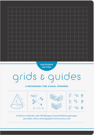 Grids & Guides Softcover Black: Two Notebooks for Visual Thinkers cover