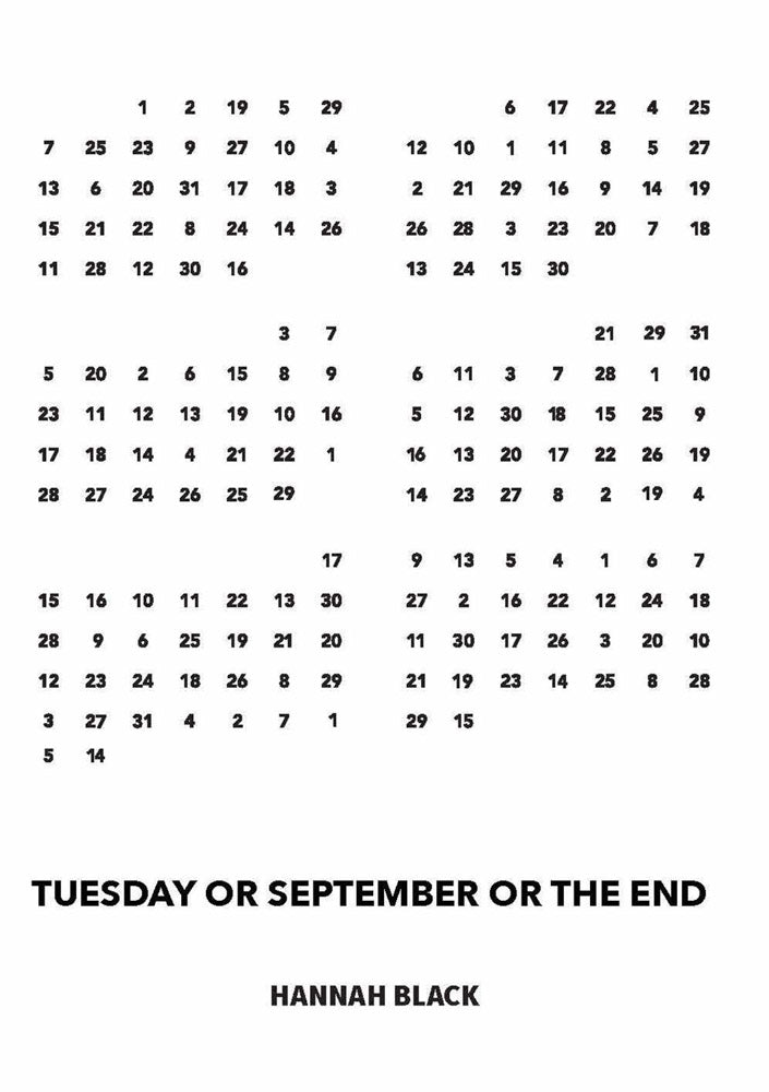 Tuesday or September or the End cover