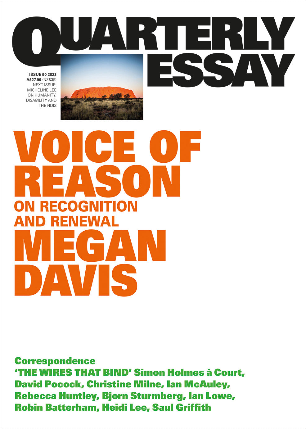 Quarterly Essay 90: Voice of Reason [non-booktrade customers only] cover