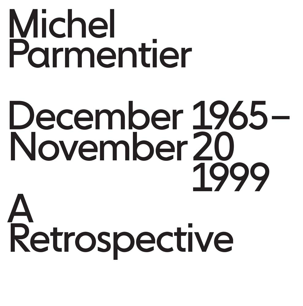 Michel Parmentier: December 1965-November 20, 1999: A Retrospective cover
