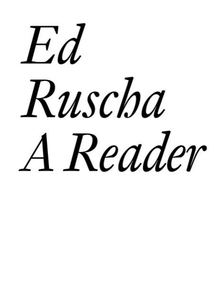 Ed Ruscha: A Reader cover