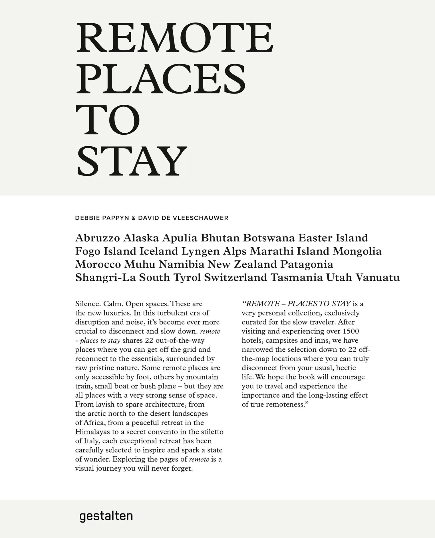 Remote Places to Stay cover