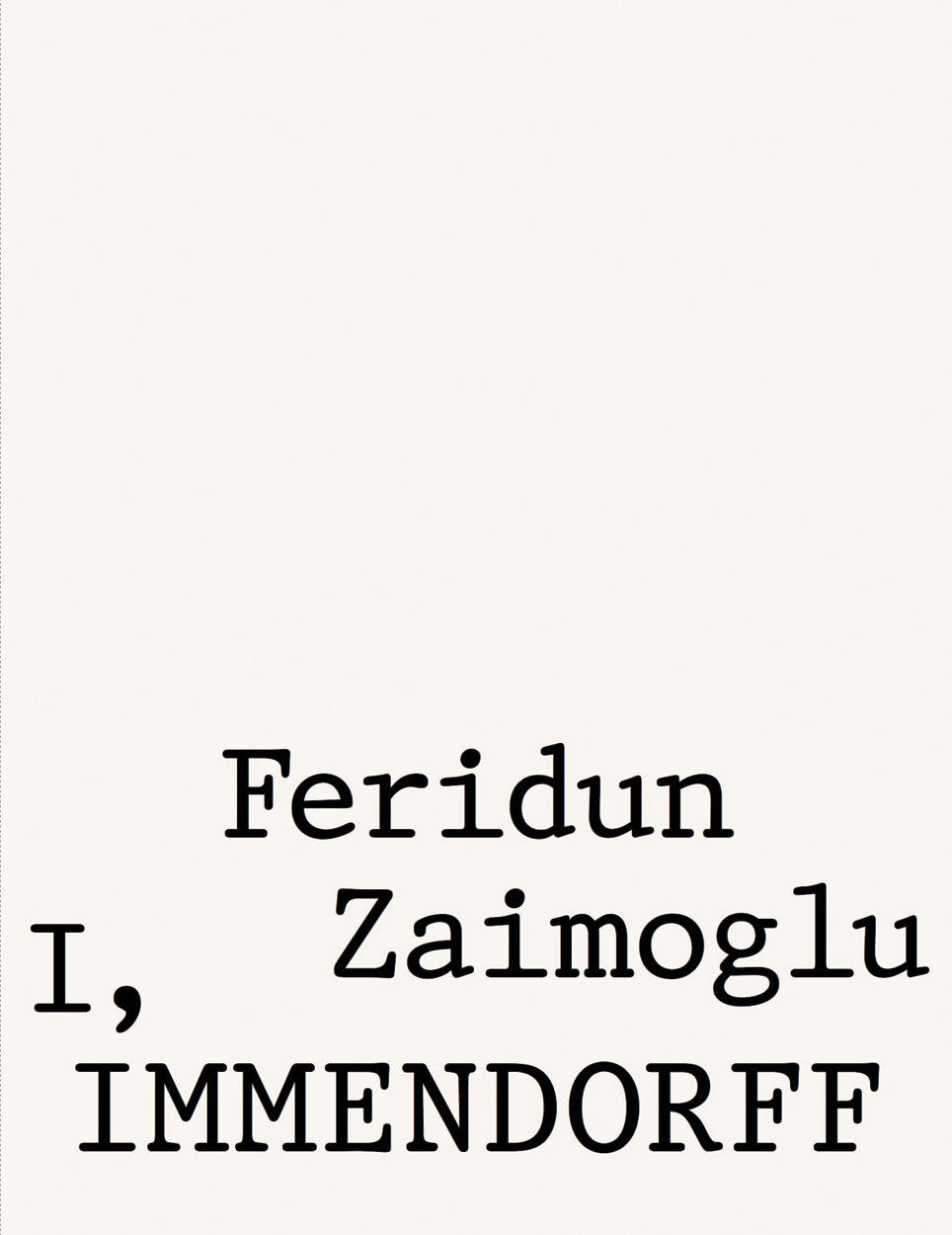 I, Immendorff cover