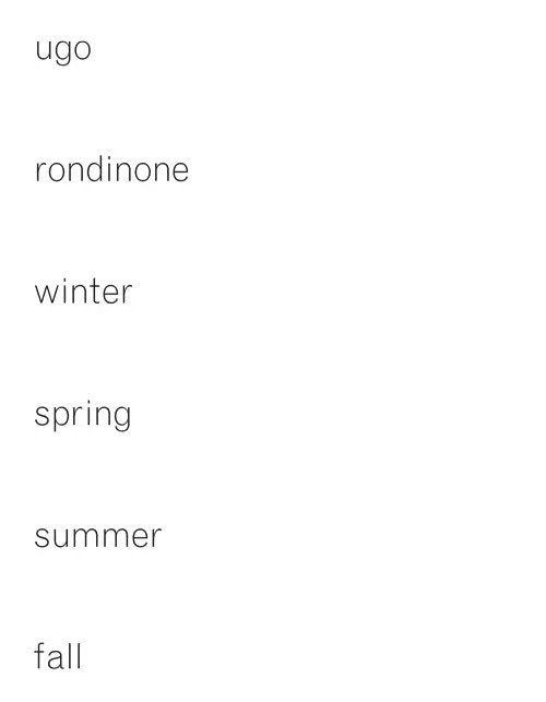 Ugo Rondinone: Winter, Spring, Summer, Fall cover